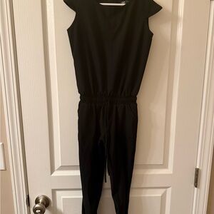Albion Black Sleeveless Kids Jumpsuit with Elastic Waist
